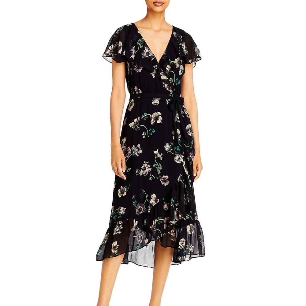 PAIGE Palisades Floral Print Silk Midi Dress
